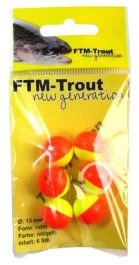 FTM New Generation Trout Pilots Geel/Rood Rond 15 Mm 3 FTM New Generation Trout Pilots Geel/Rood Rond 15 Mm